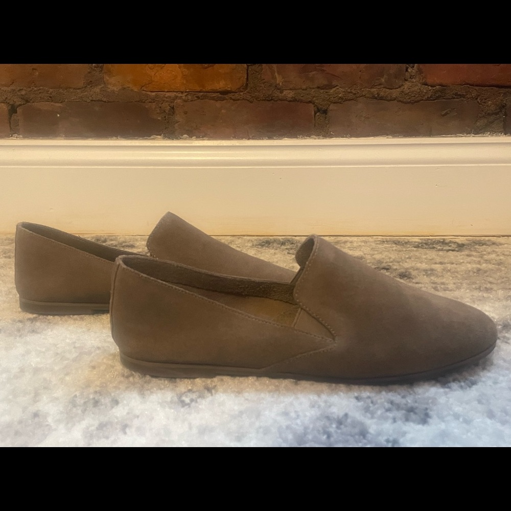 Lucky Brand Gray Suede Slip-Ons